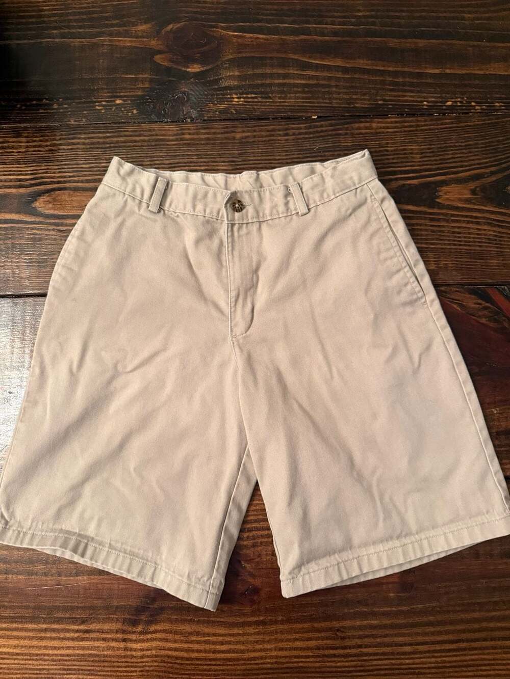 IZOD Boys Khaki Flat Front School Uniform Shorts Size 18 Regular